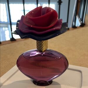Marc Jacobs Purple Perfume Bottle with Red and Blue Flower Cap